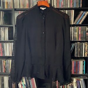 ANN TAYLOR LOFT Sheer polkadot blouse